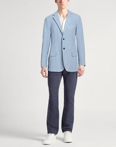 Man Blazer Light blue Size L Linen
