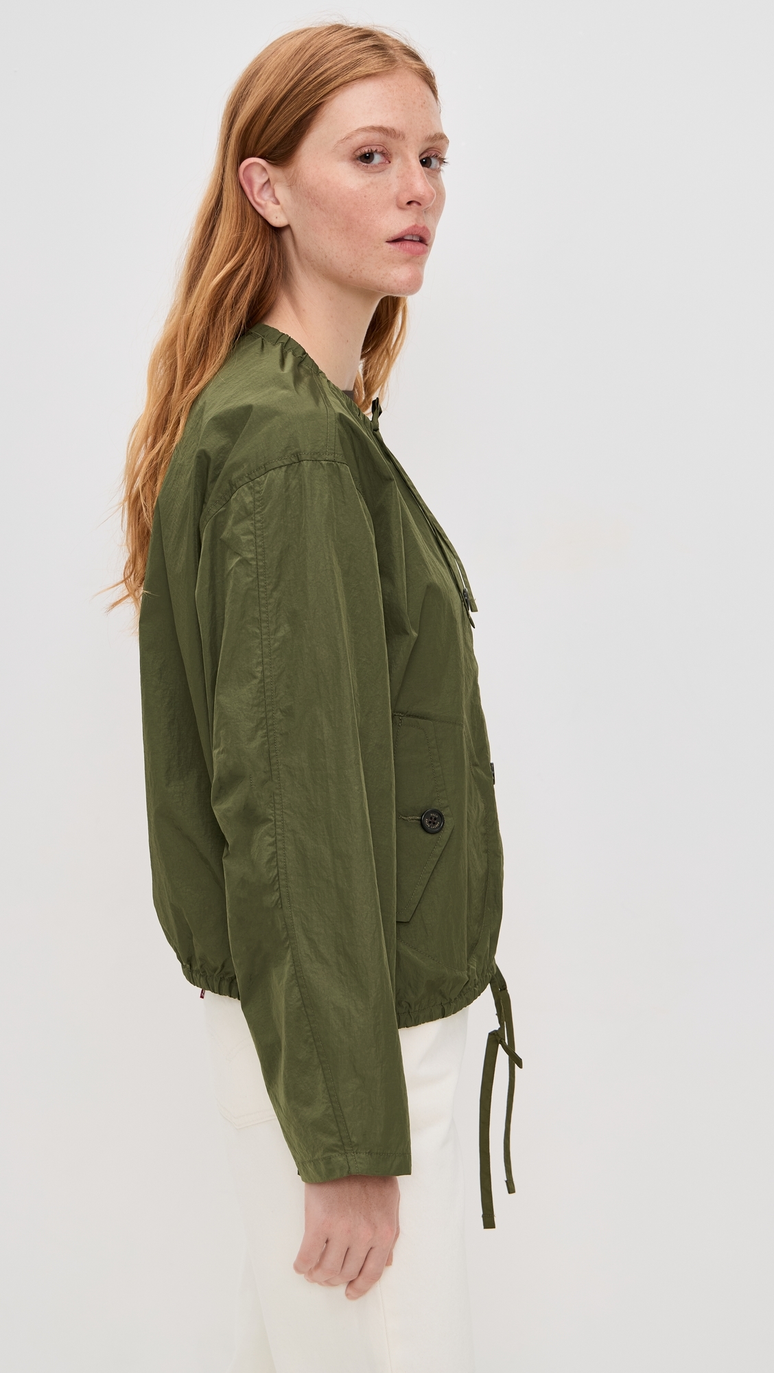 Recycled Nylon Windbreaker Jacket New Olive