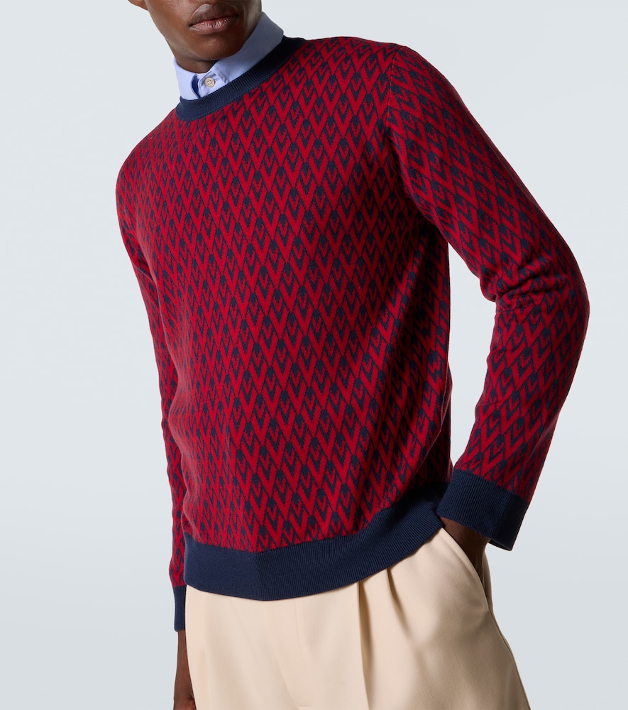 Toute La V virgin wool jacquard sweater