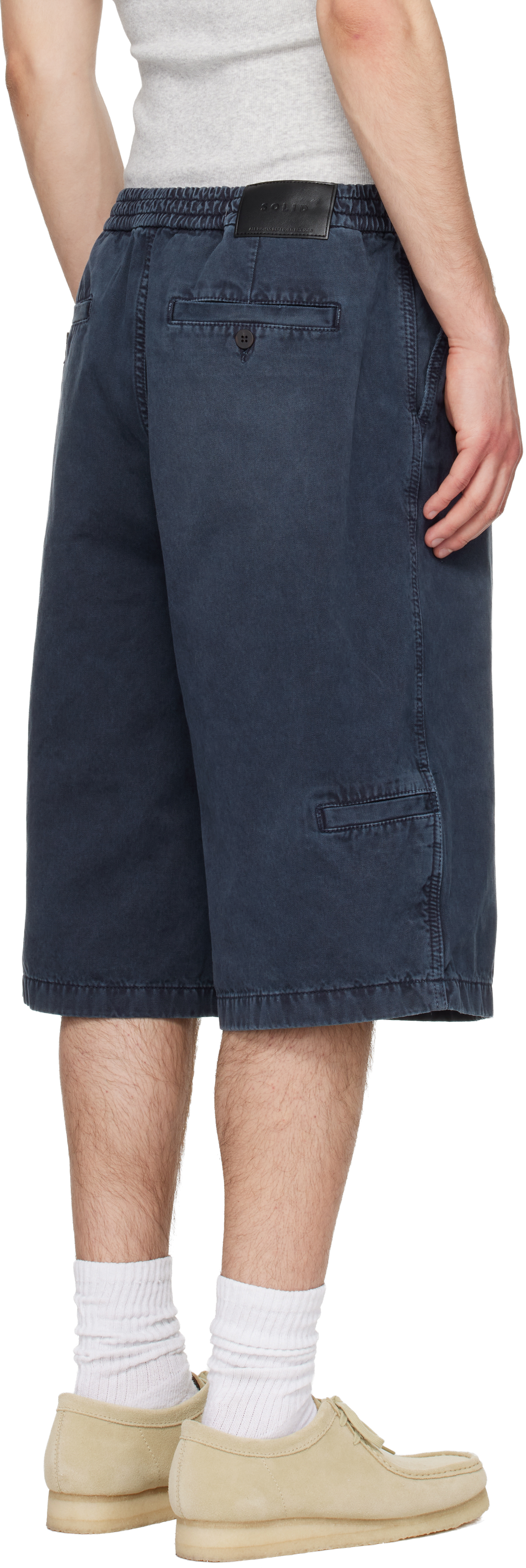 Gray Faded Denim Shorts