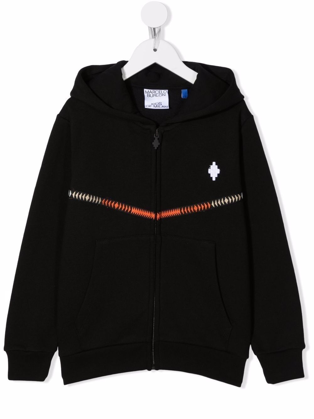 Tape detail logo hoodie - Black