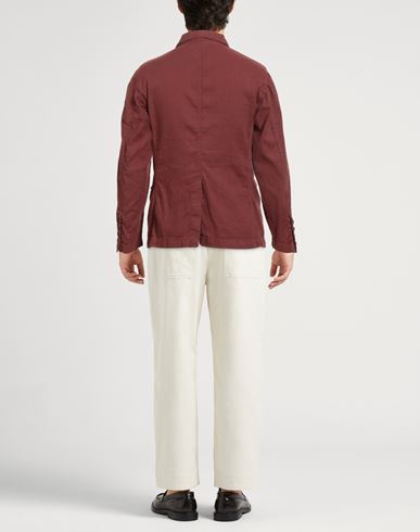 Patrizio Piscaglia Man Blazer Brick Size 38 Hemp, Cotton, Elastane