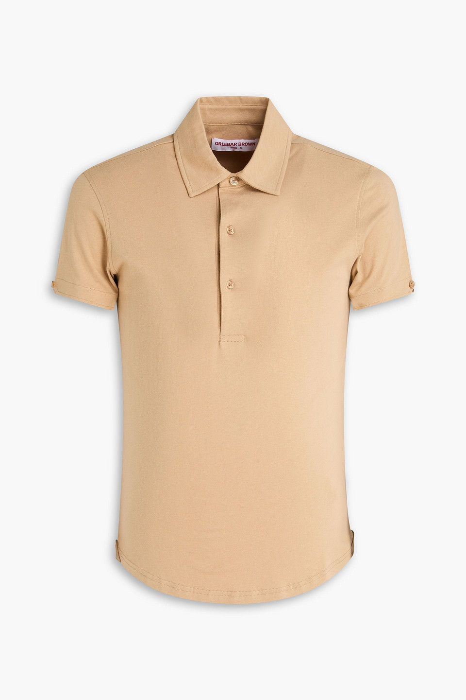 Sebastian cotton and silk-blend jersey polo shirt - Neutral - S