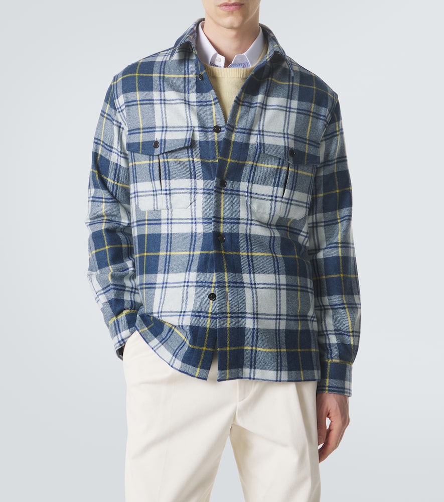 Plaid cashmere overshirt