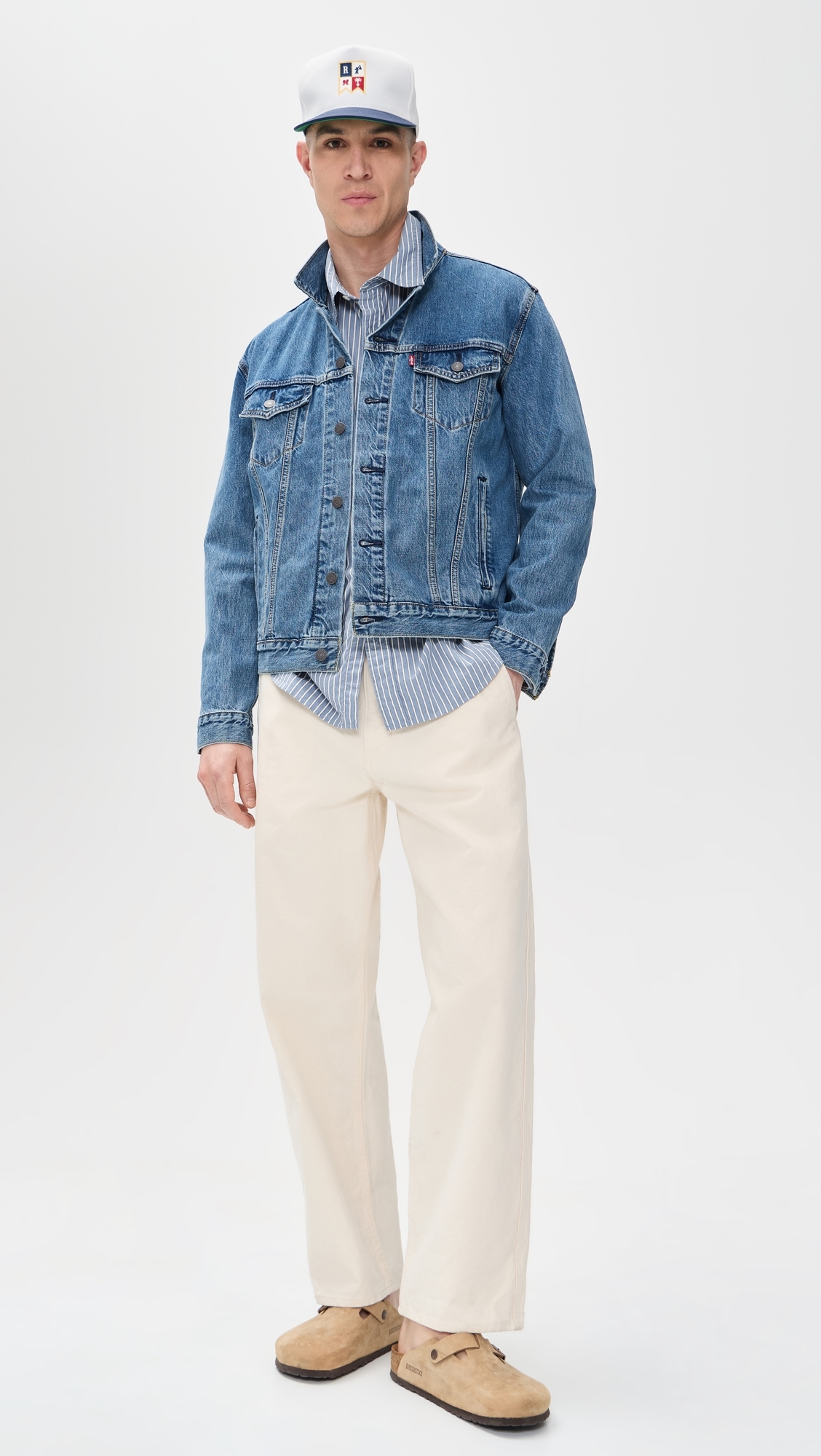 Long Sleeve Poplin Shirt Blue Stripe