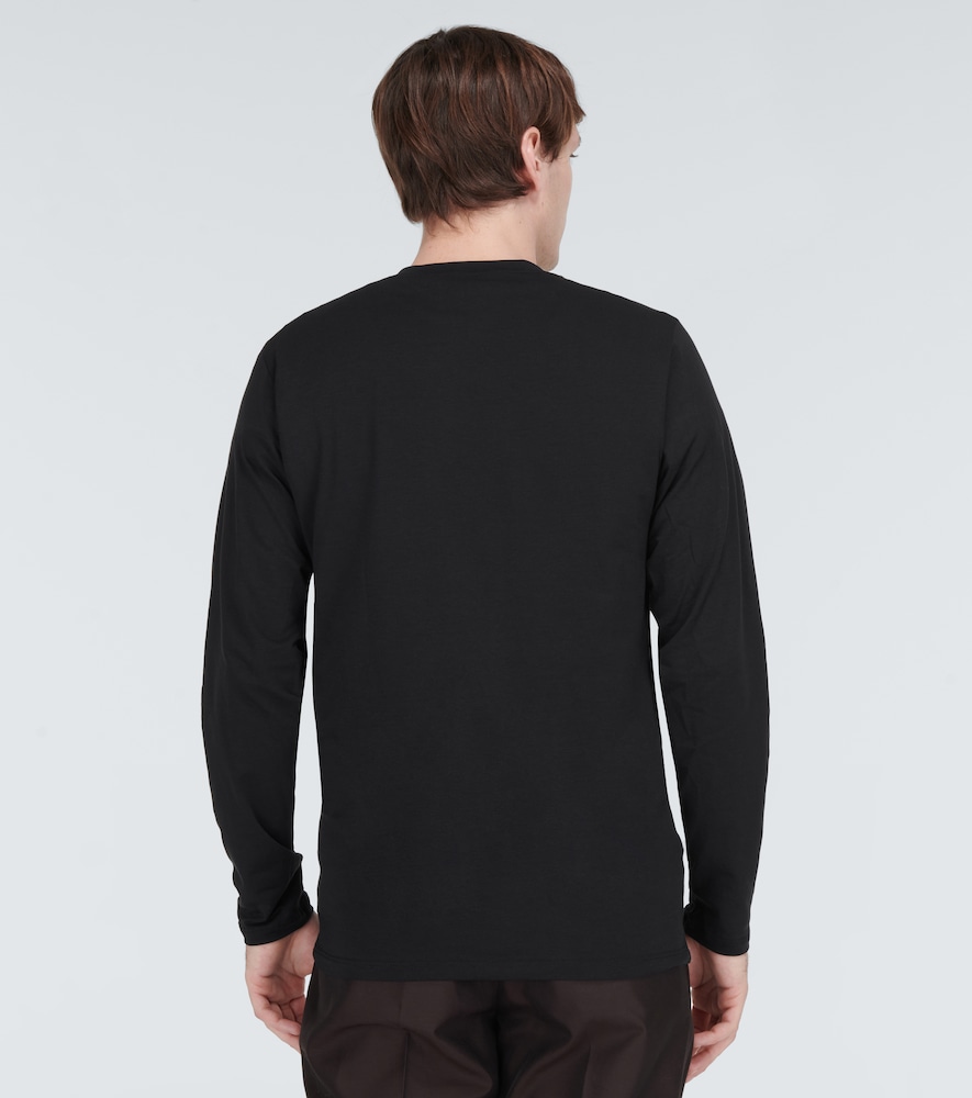 Long-sleeve cotton-blend T-shirt