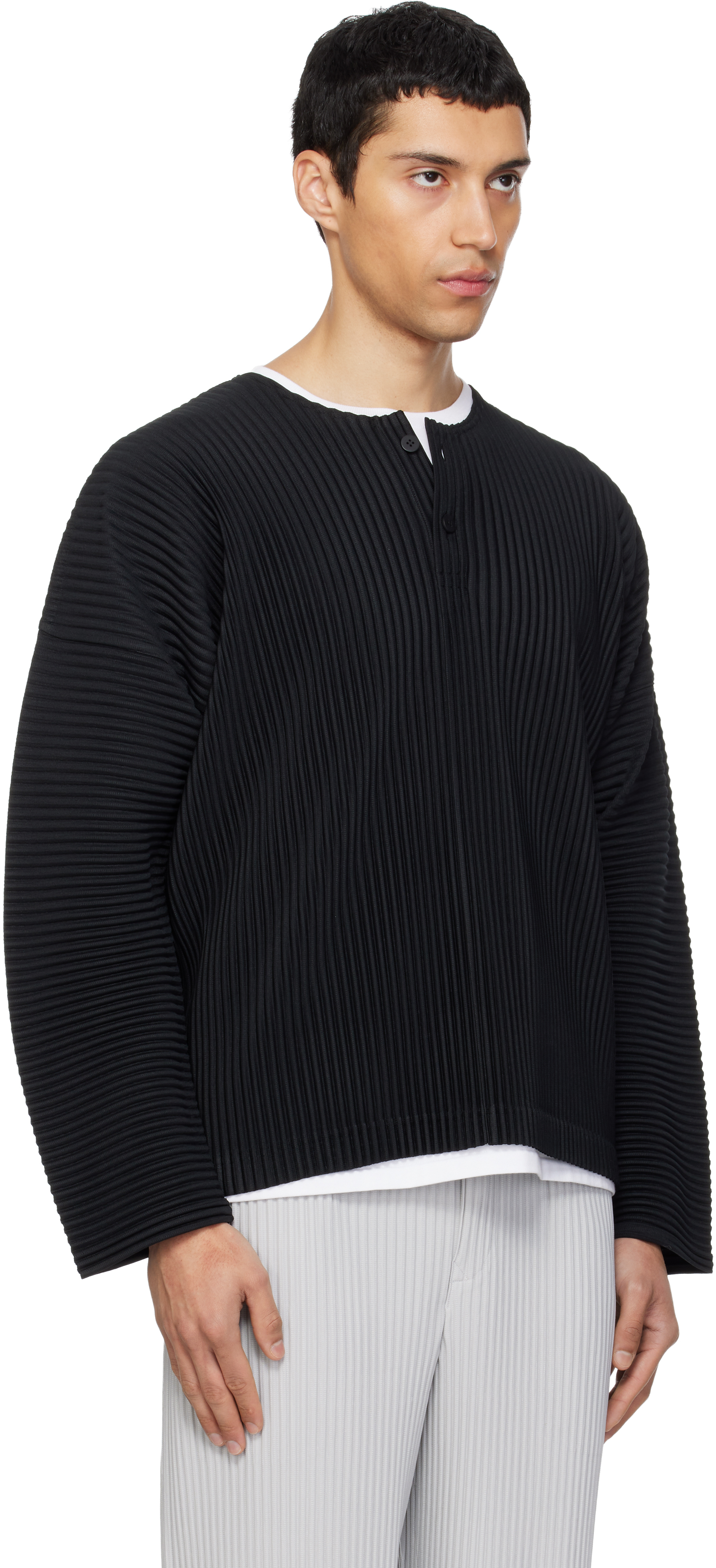 Black Monthly Colors February Henley