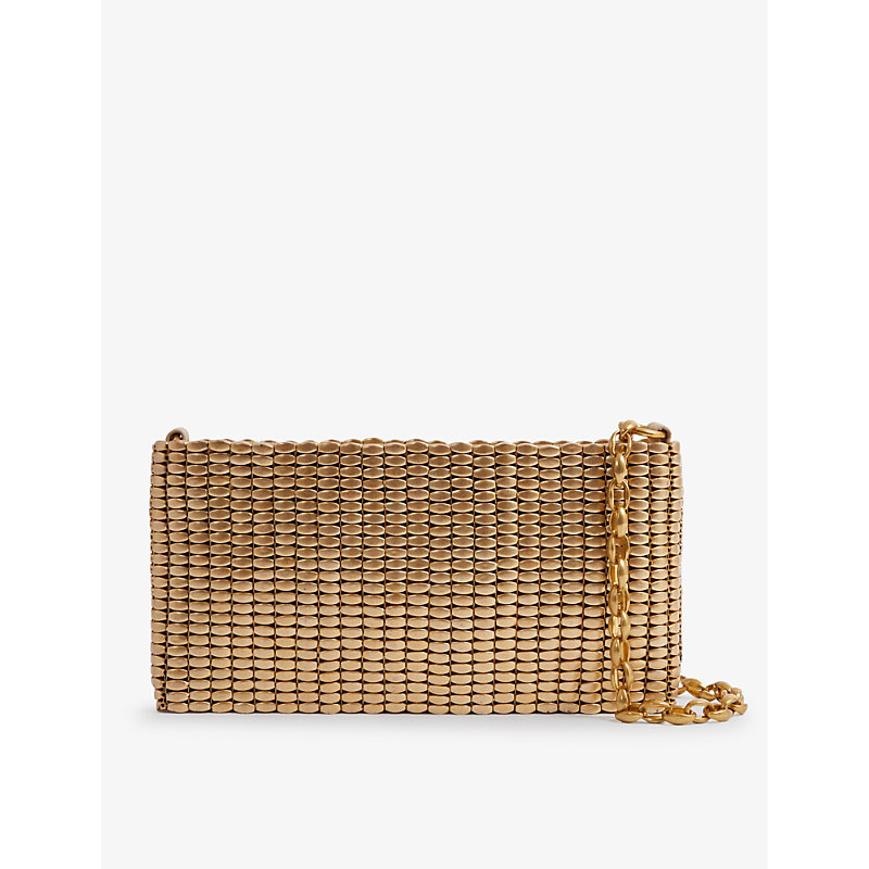 Womens Gold Bailey Bead-embellished Woven Shoulder bag 