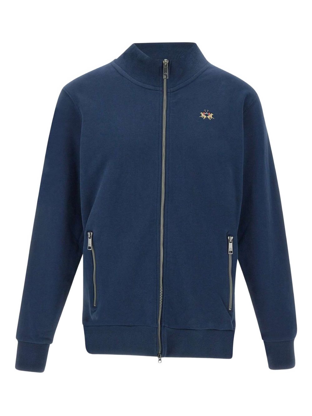 High-neck zip-front sweatshirt - Blue