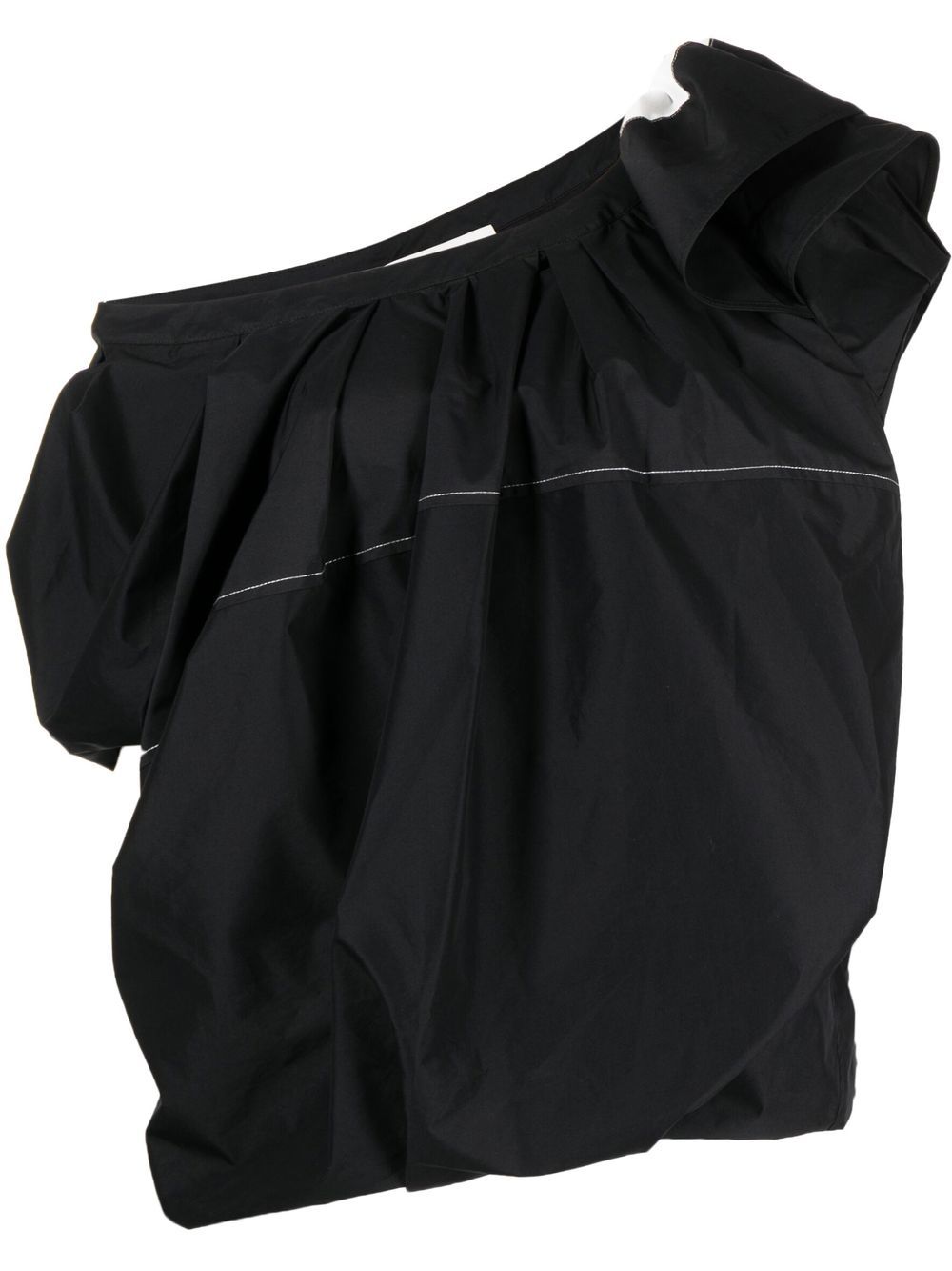 Gathered-detail off-shoulder blouse - Black