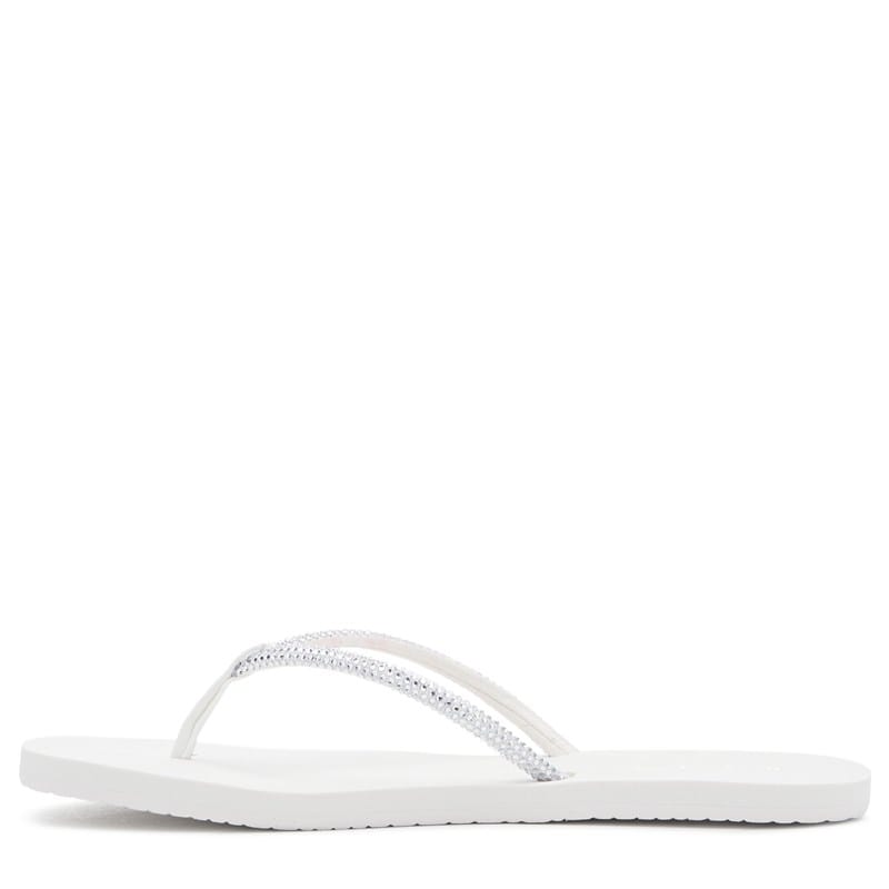 Women's Bliss Bling Flip Flop Sandals (White)
