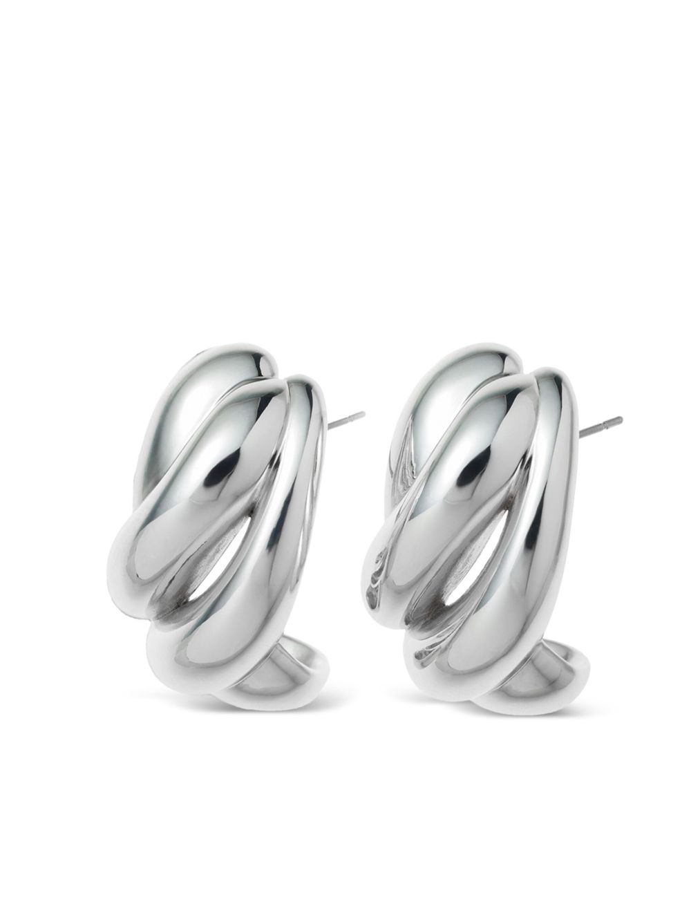 Sculptural spiral hoop earrings - Silver