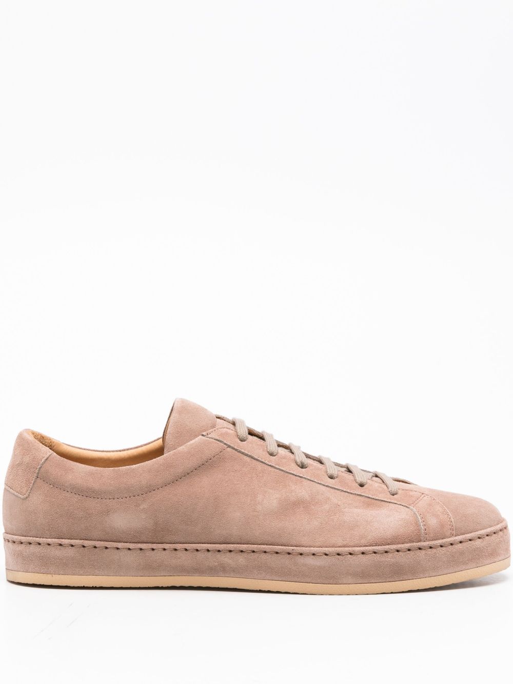 Suede lace-up sneakers - Brown