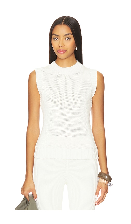 SNDYS Kali Knit Vest in White.  XXS. Also in L, M, S, XL