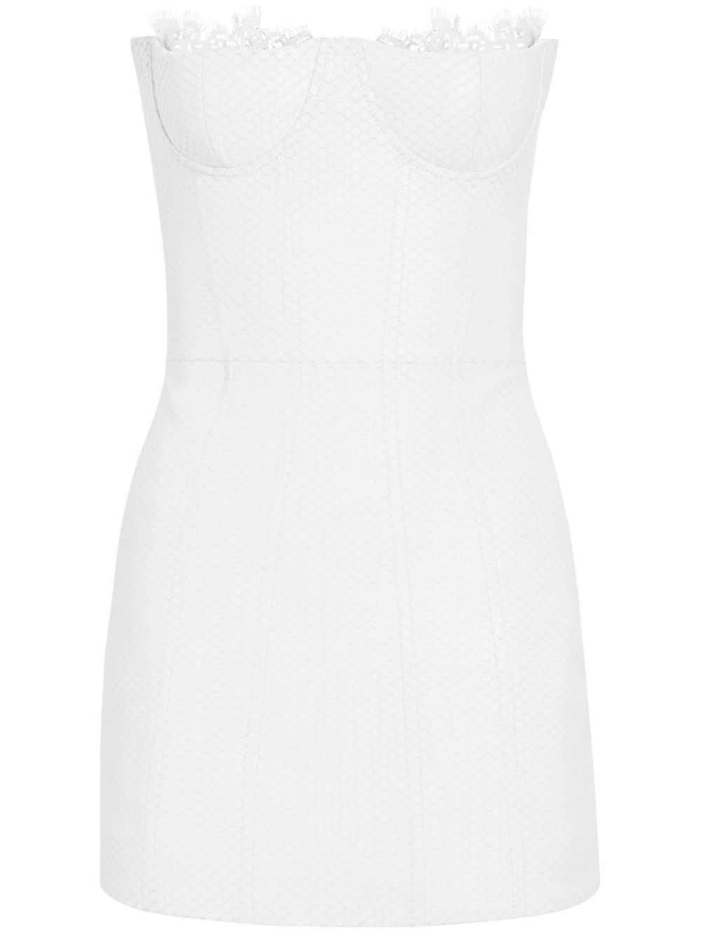Amberly strapless leather minidress - White
