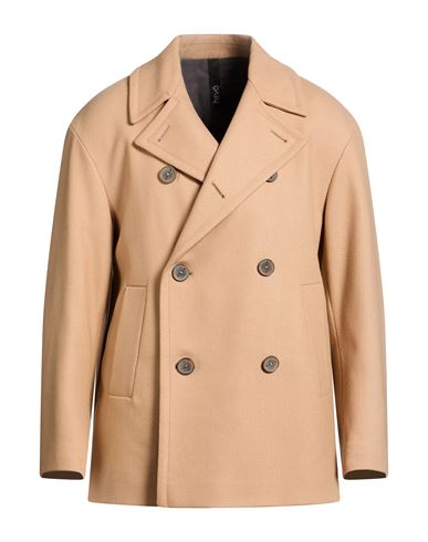 Hevò Man Coat Beige Size 36 Virgin Wool, Polyamide
