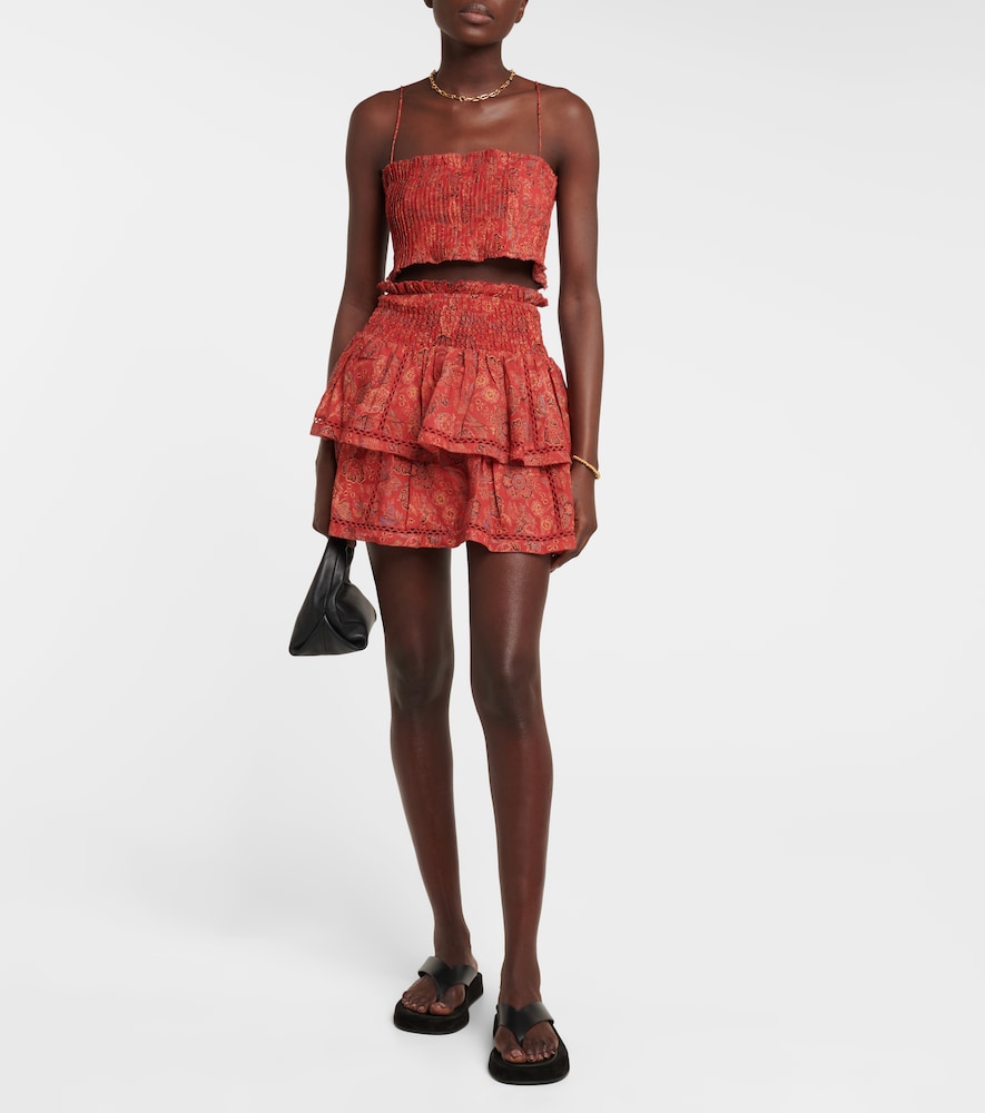 Allegra floral ramie miniskirt