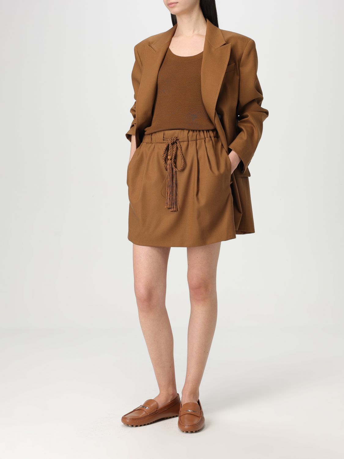 Skirt Woman color Leather