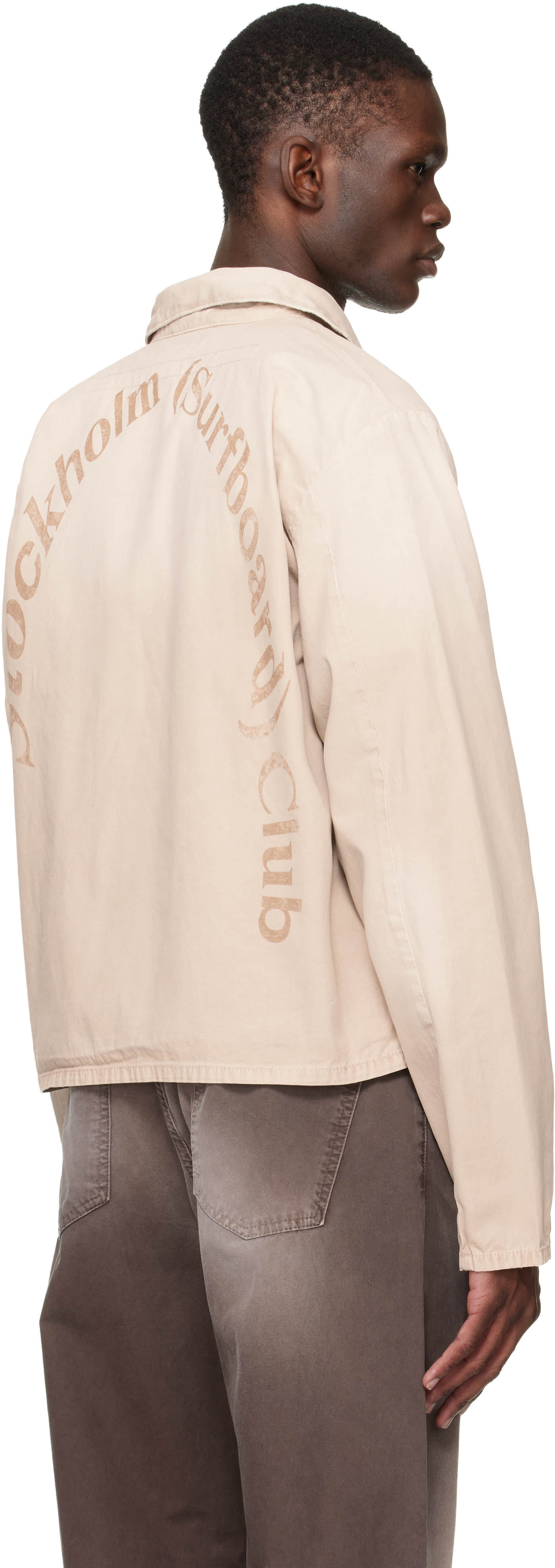 Beige Cotton Logo Jacket