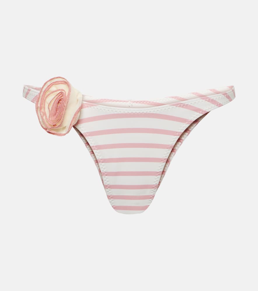 Rose 90s floral-appliqué bikini bottoms
