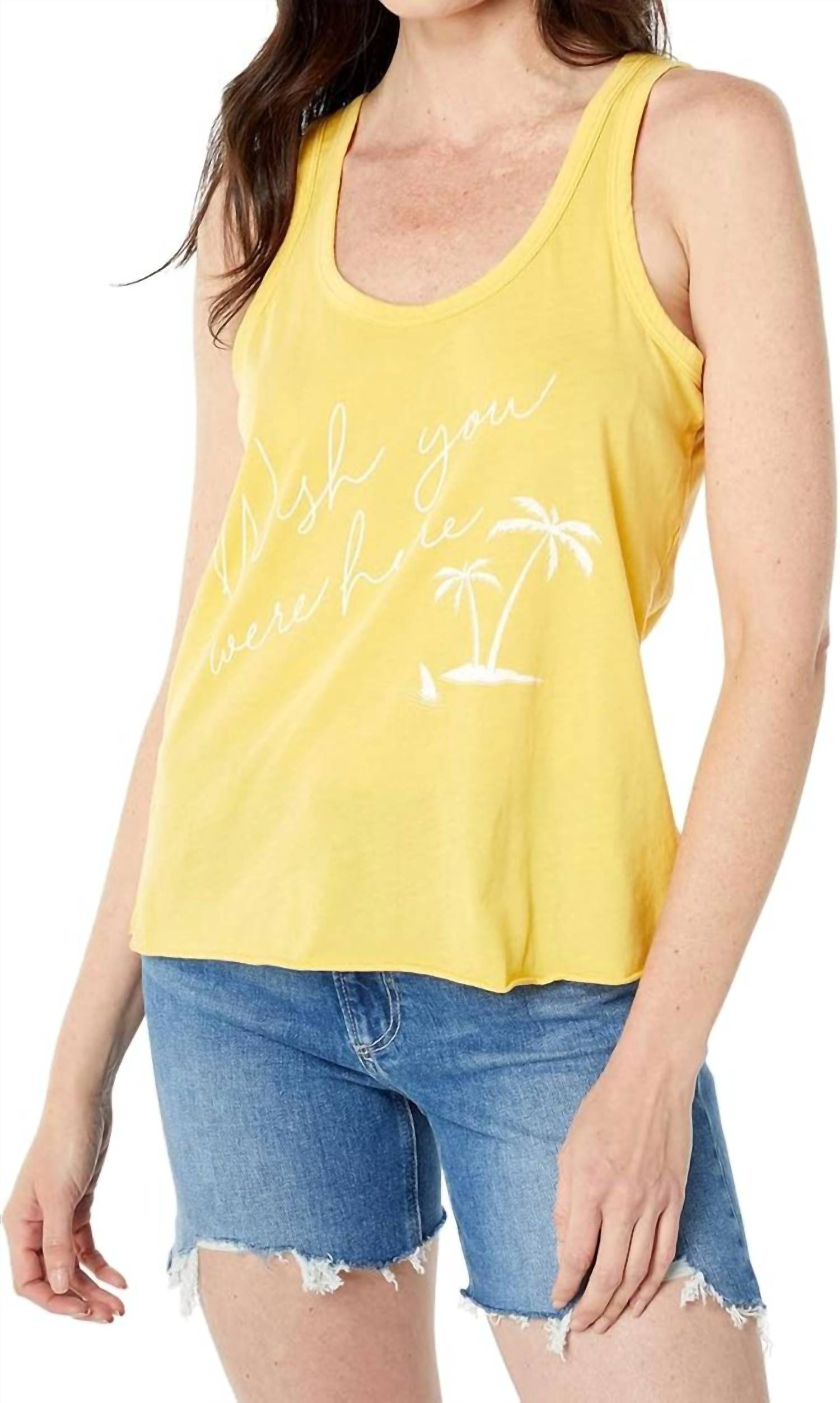 Wish You Were Here Tank Top In Mimosa