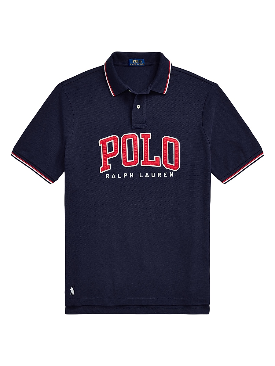 Men's Logo Mesh Custom-Slim-Fit Polo Shirt - Cruise Navy