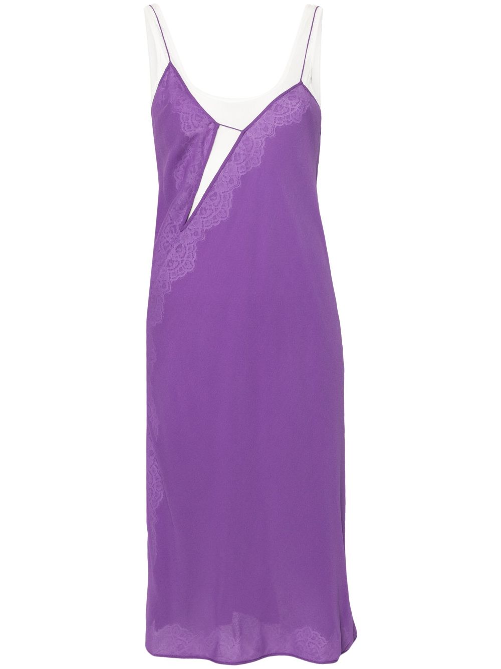 Layered mini slip dress - Purple