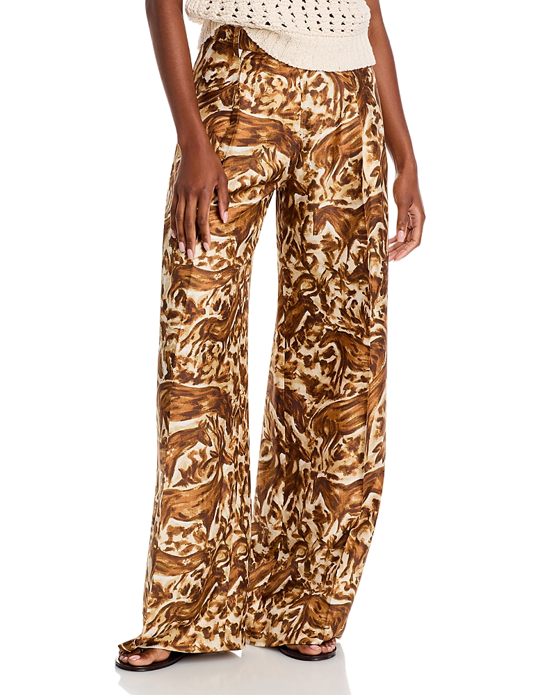 Pleated Printed Pants