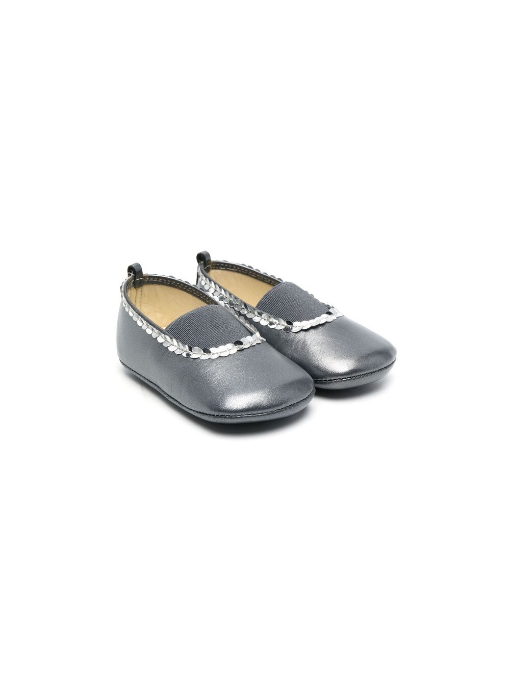 Sequin-embellished ballerina shoes - Grey