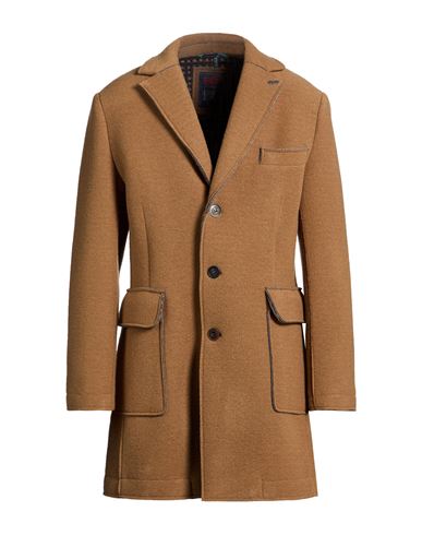 Man Coat Camel Size 44 Polyester, Acrylic, Wool, Elastane