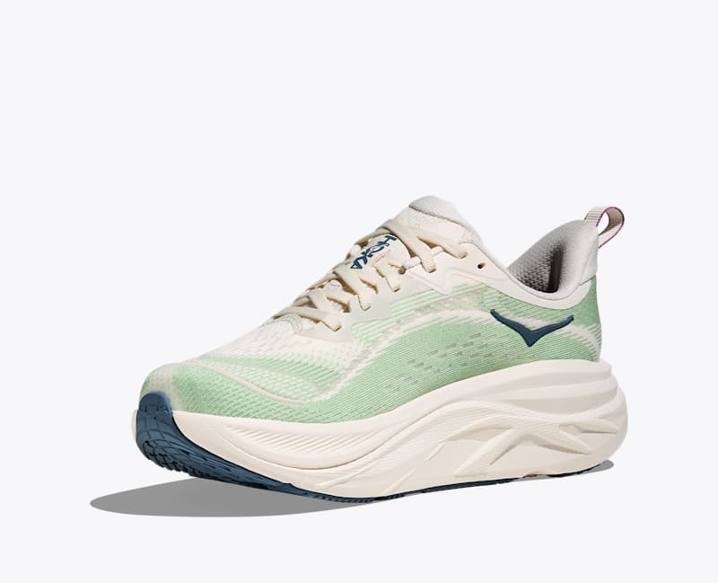 HOKA Women's Skyflow Shoes in Alabaster/Vintage Green