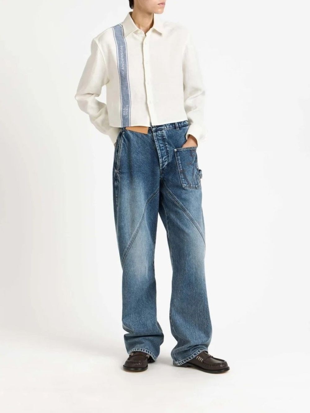 Linen Cropped Shirt