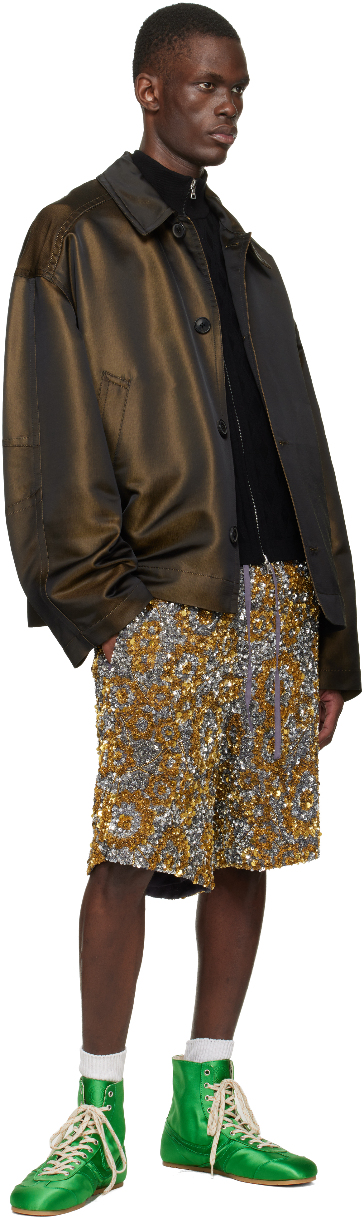 Brown Dropped Shoulder Jacket