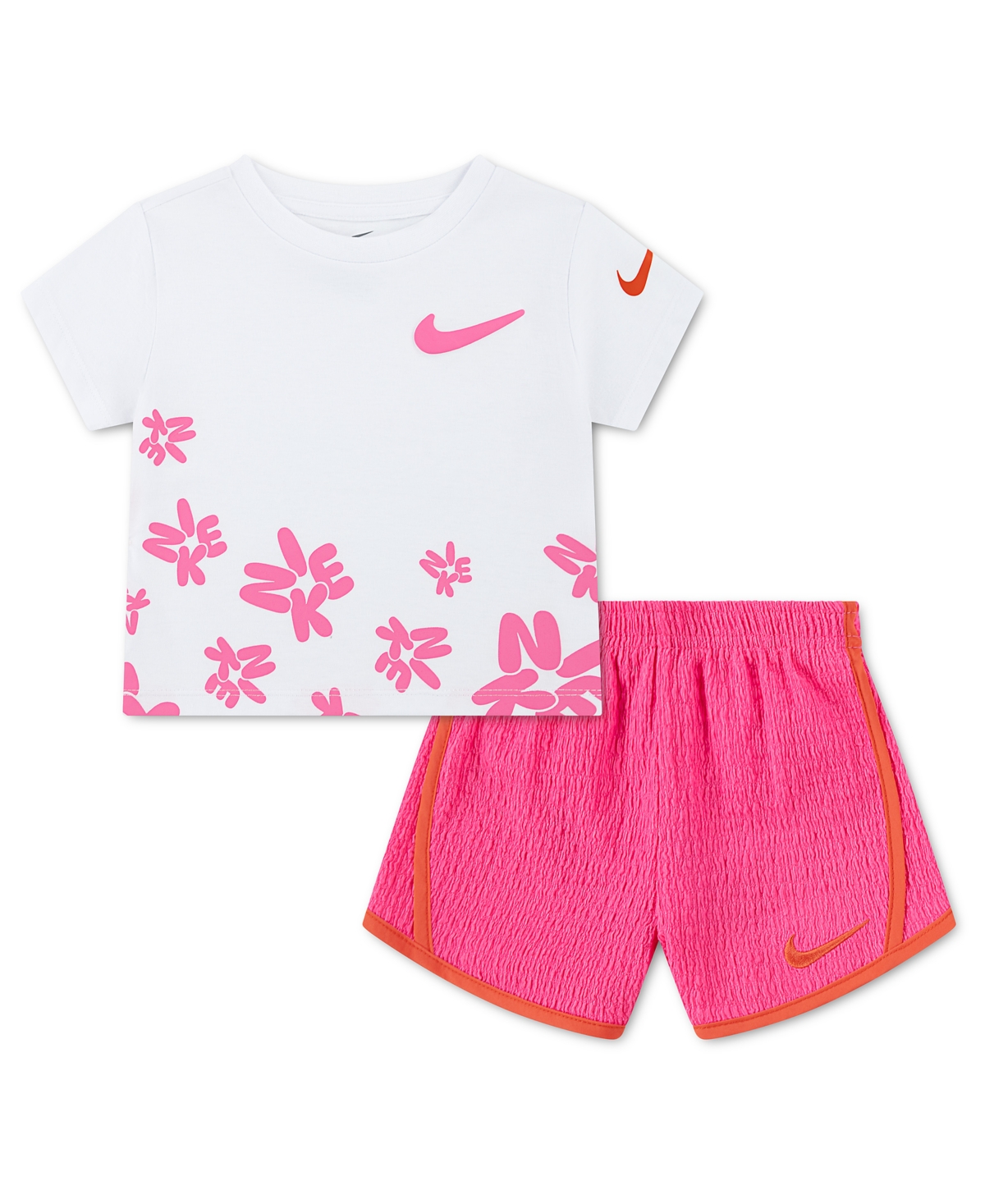 Girls' 2T-4T Short-Sleeve T-Shirt and Shorts, 2-Piece Set - Pink Glow