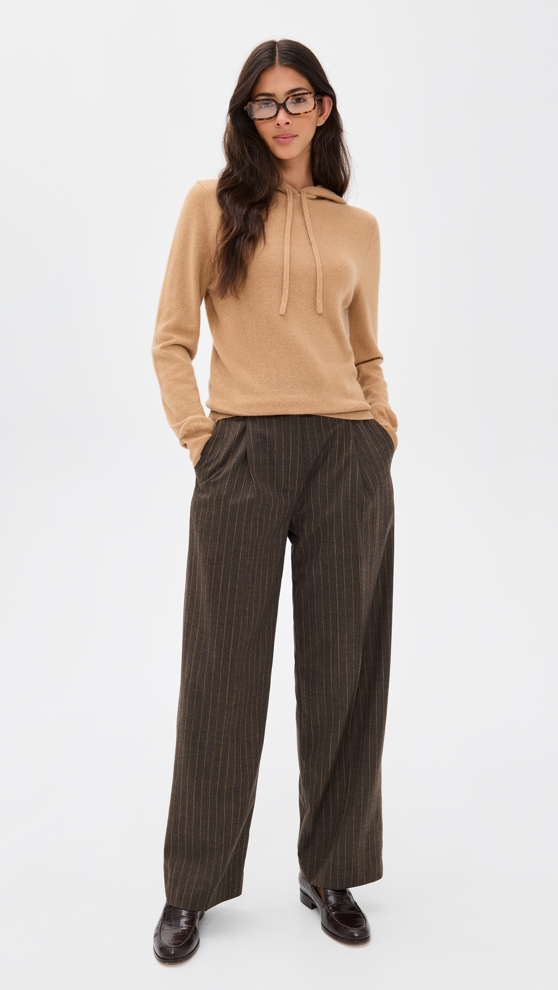 Pinstripe Trousers Mocha/Saffron