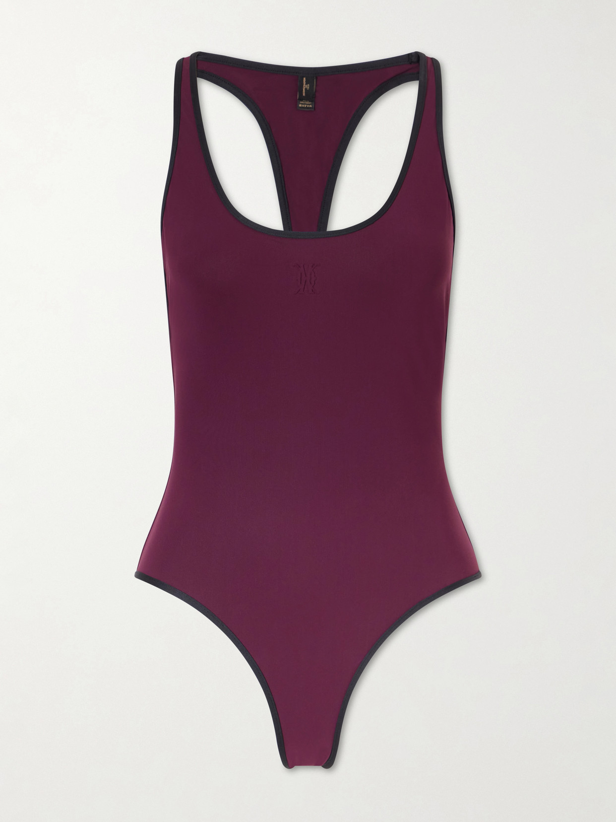 Two-tone Piped Swimsuit - Purple