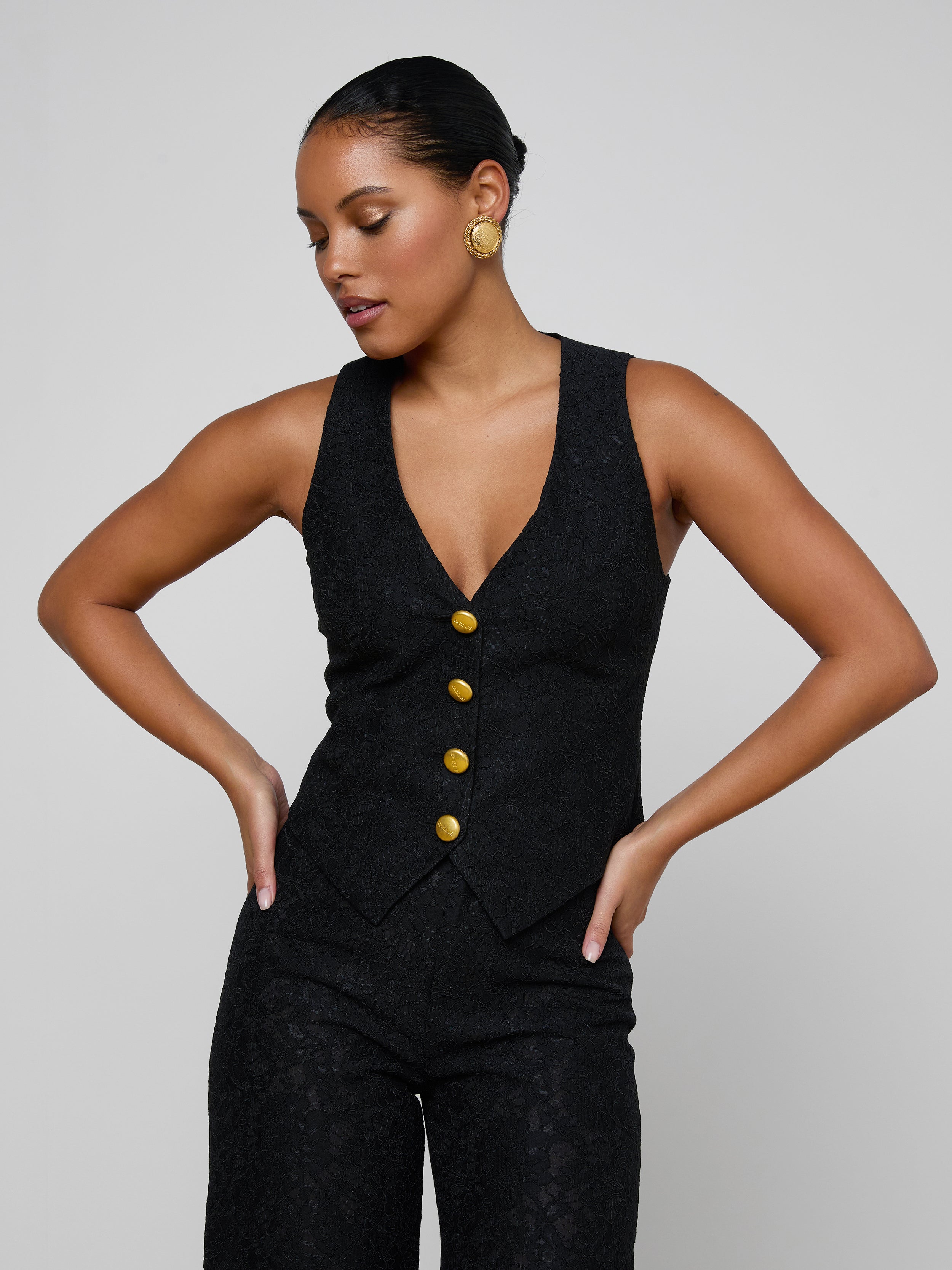 Kino Lace Vest In Black