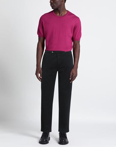 Man Pants Black Size 36 Modal, Cotton, Elastane