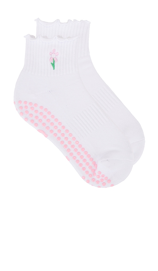 Souls. CHAUSSETTES RUFFLE FLOWER en White.  M/L. Also en