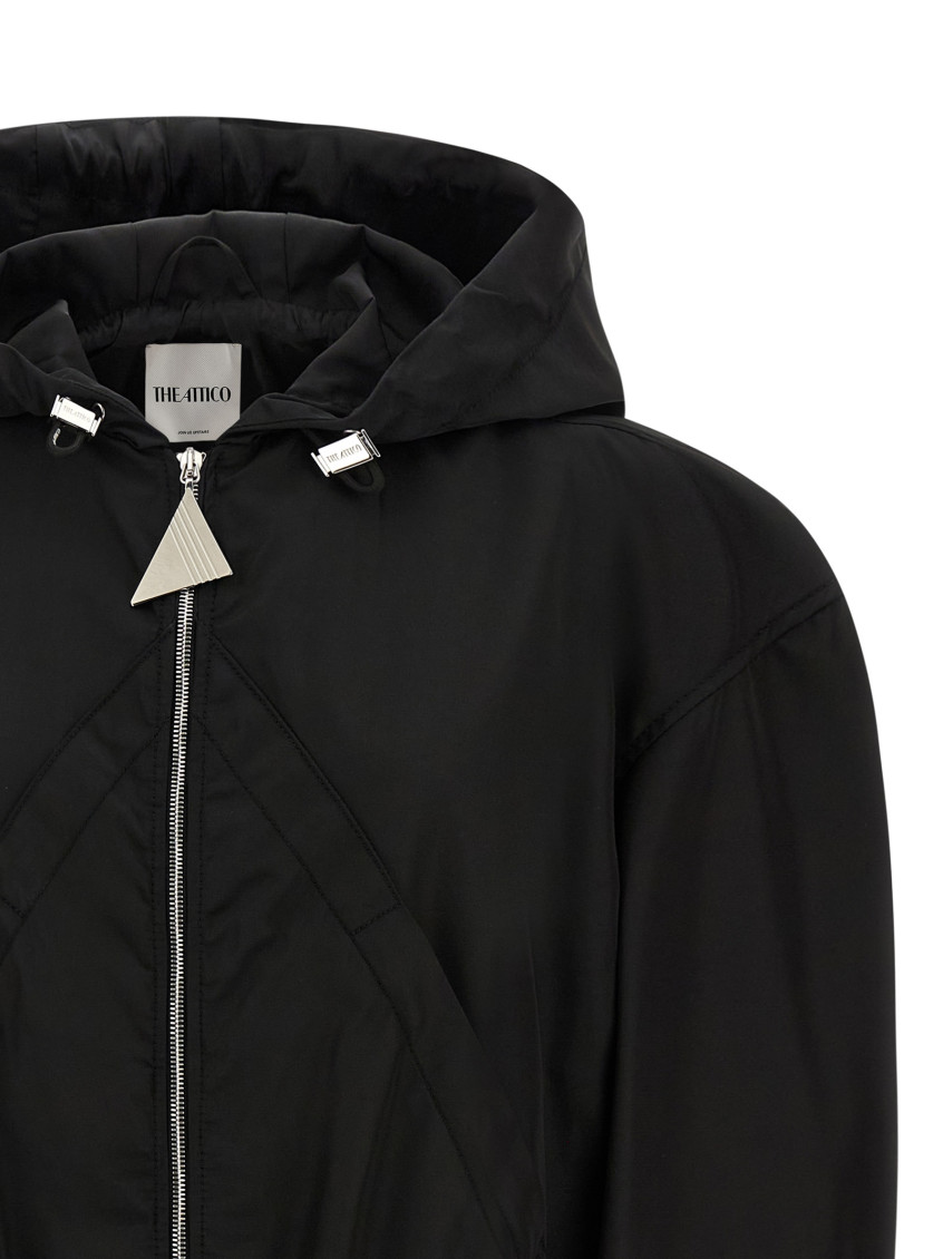 Maxi Hood Bomber Jacket Puffer Jackets Black