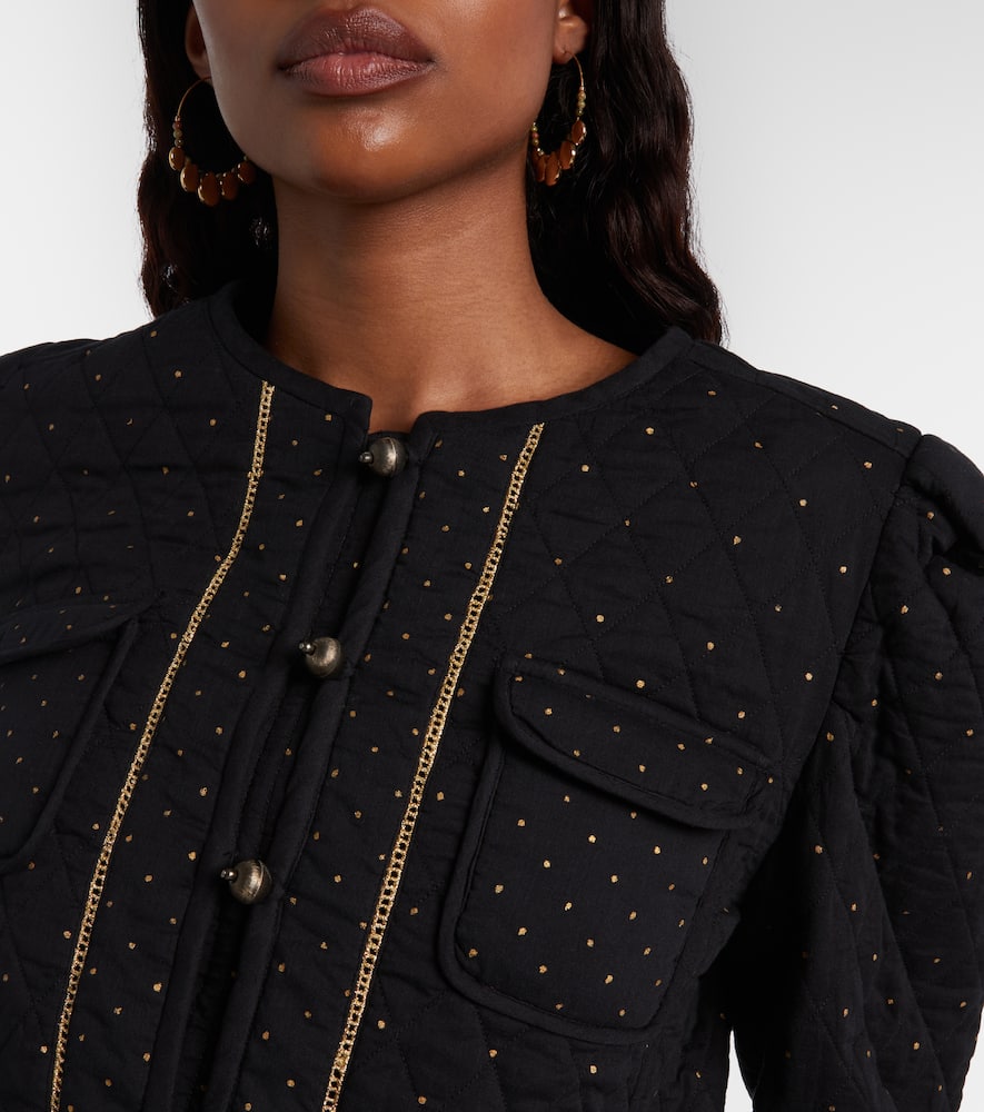 Vania embellished cropped cotton jacket