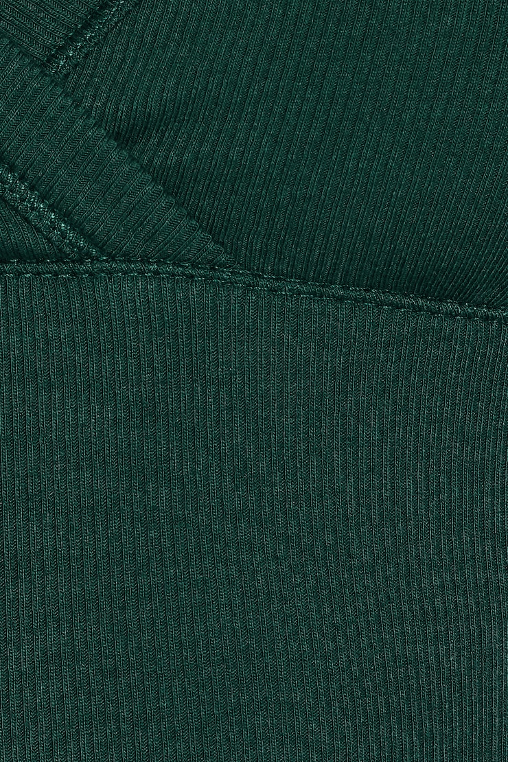 SnatchRib Crossover Longsleeve Top - Green - Women Clothing