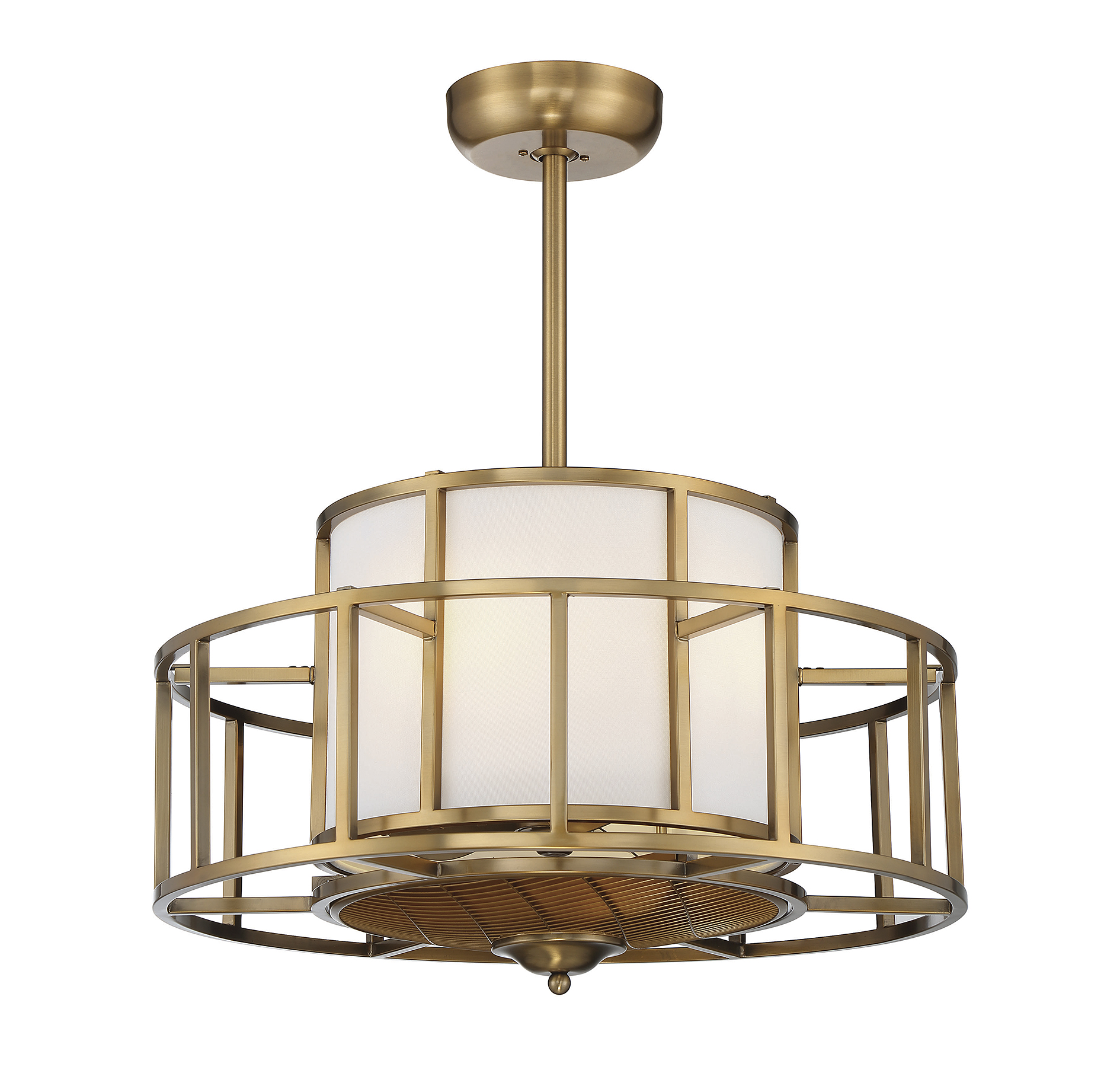 Savoy House Oslo 4-Light Fan D Lier in Warm Brass - 30-FD