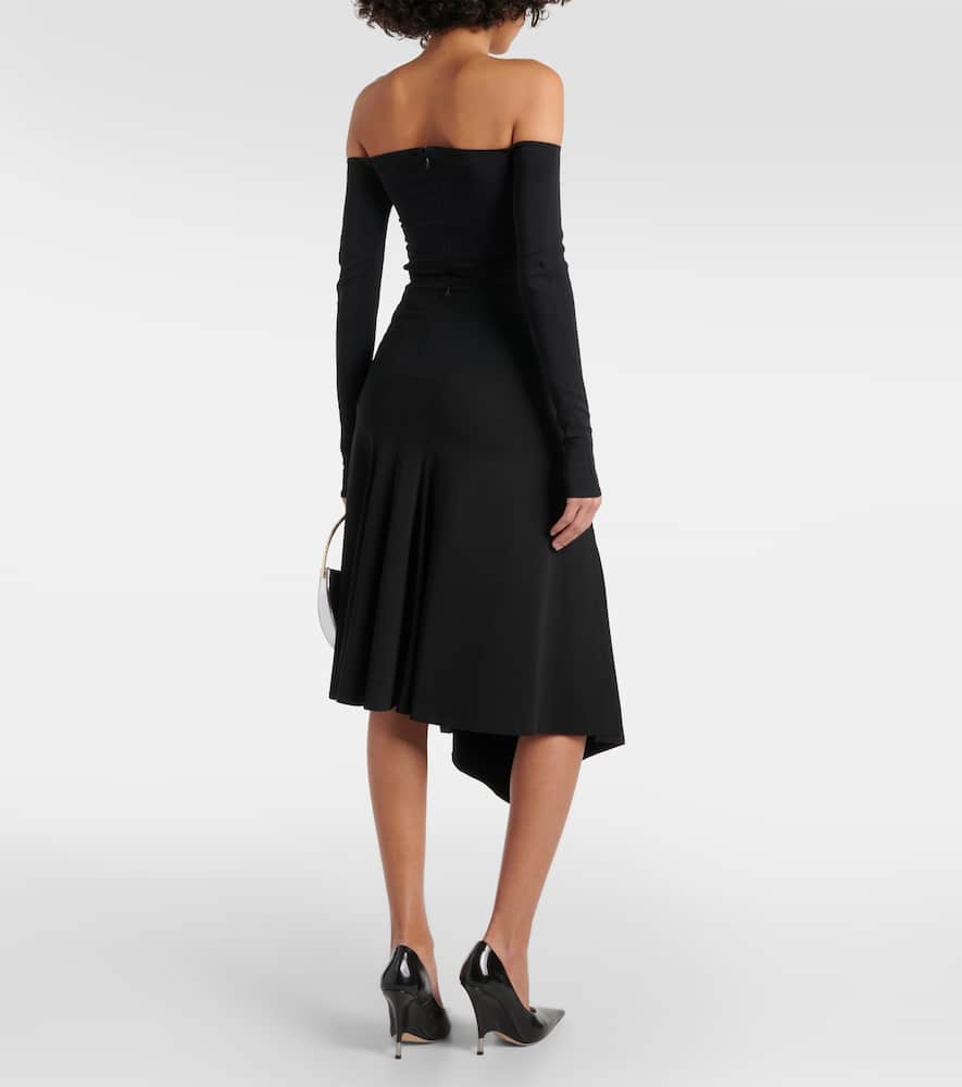 Logo asymmetric midi skirt