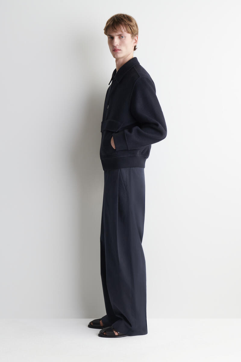 Double-Faced Wool-Blend Bomber Jacket