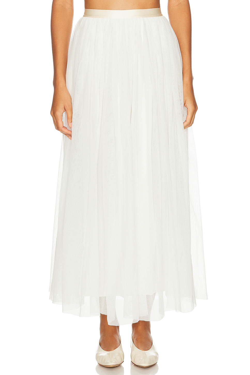 BODE Tulle Tea Skirt in White - White. 2 also