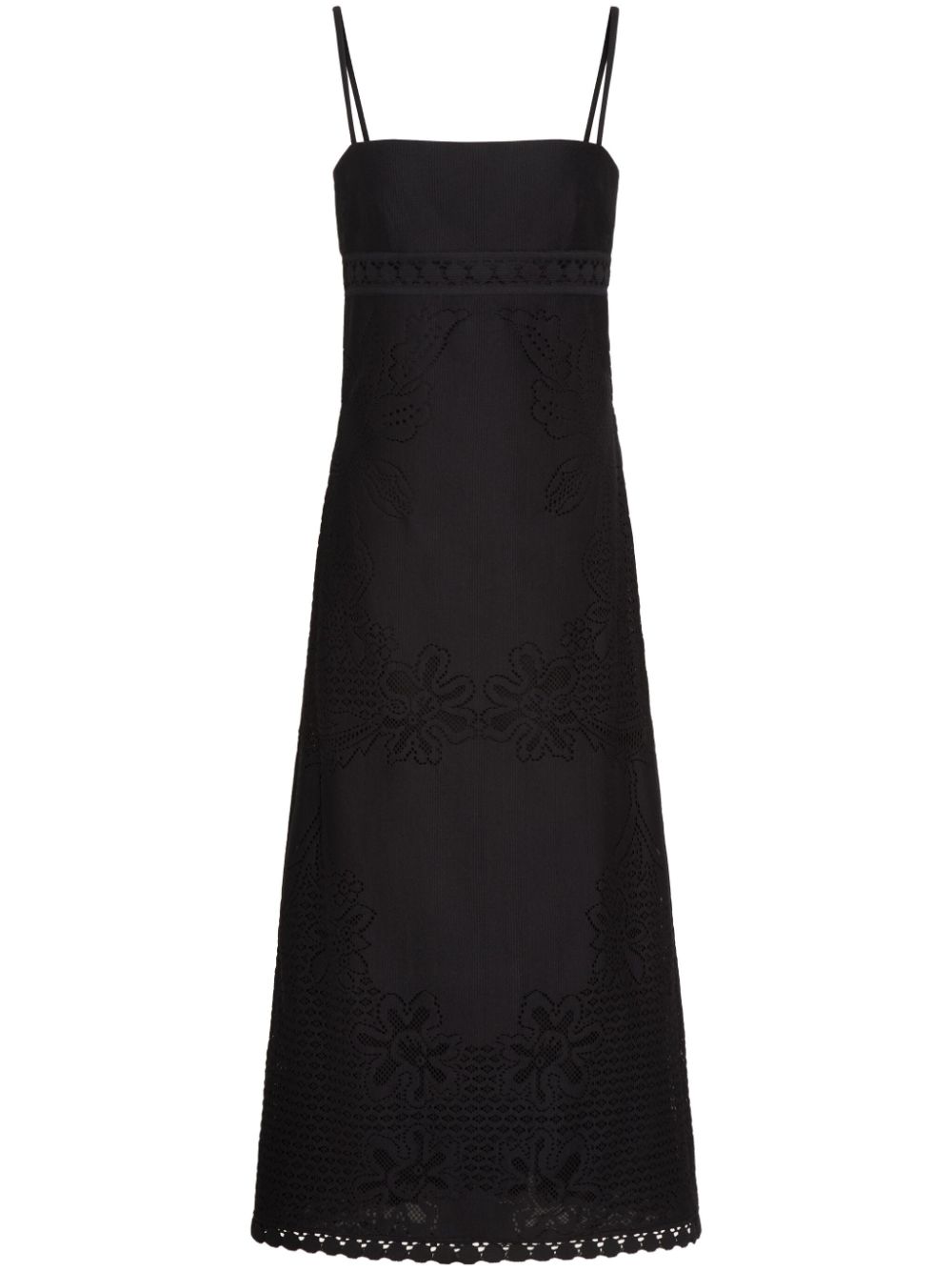 Cotton midi dress - Black