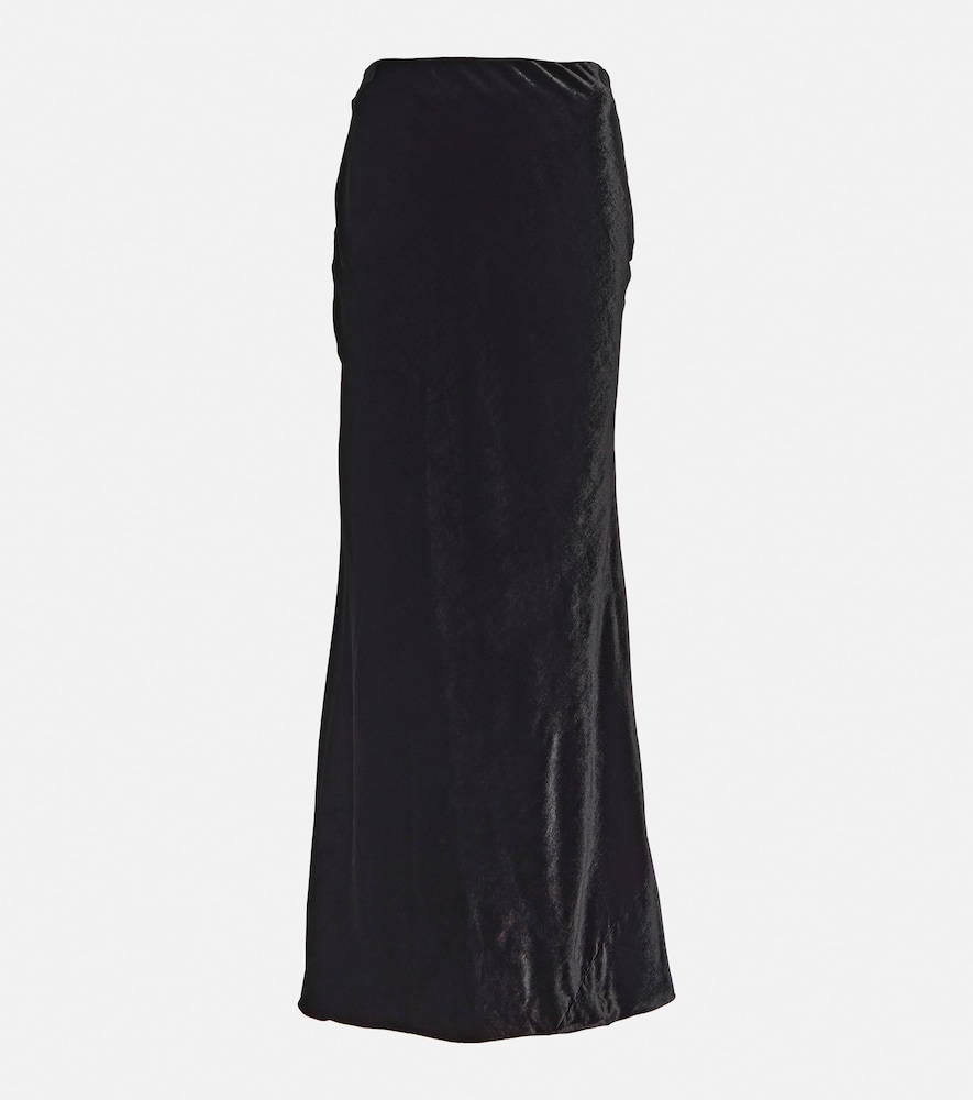 High-rise silk-blend maxi skirt