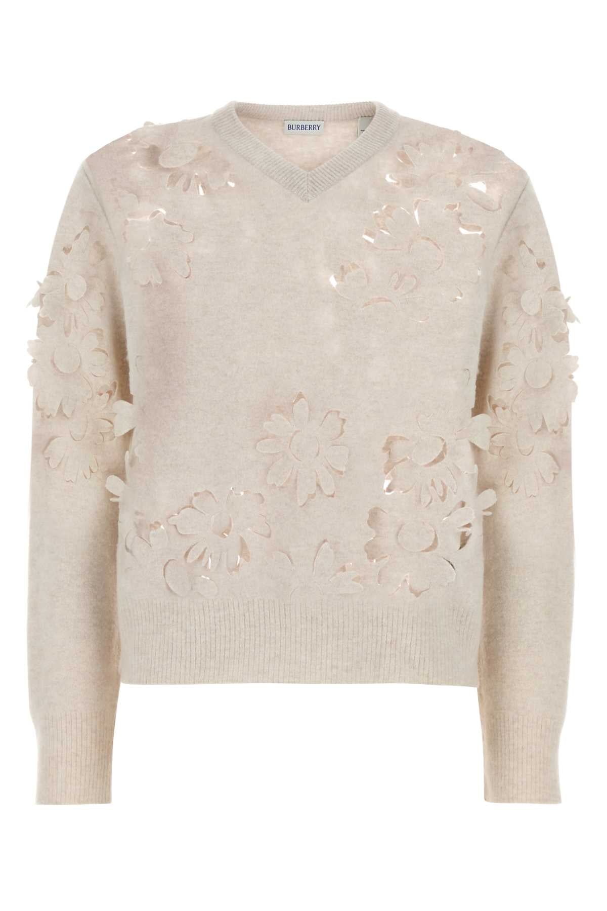 Cutout Wool Sweater — Beige