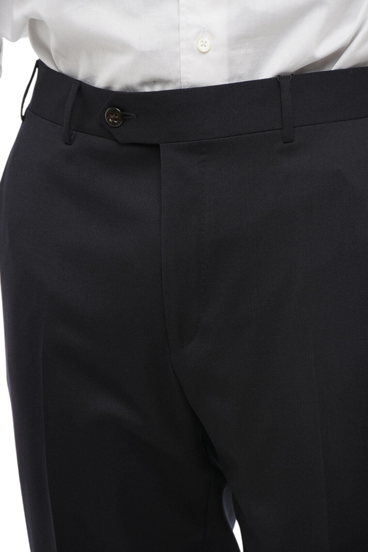 Black Flat Front Trousers